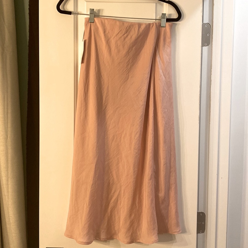 a new day Peach Midi Skirt